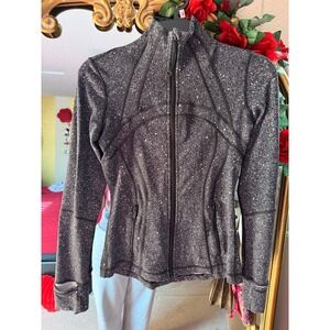 Lululemon Define Jacket Black White Speckle Print Size 4